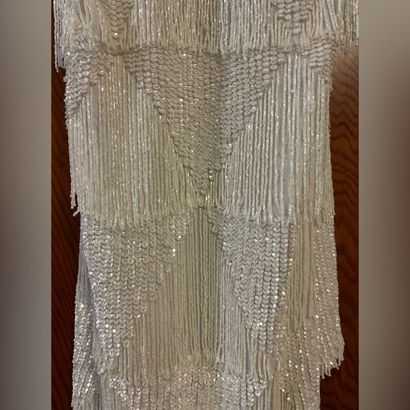 Retrofete Clover Dress in White Fringe, Size XXS - Picture 3 of 4